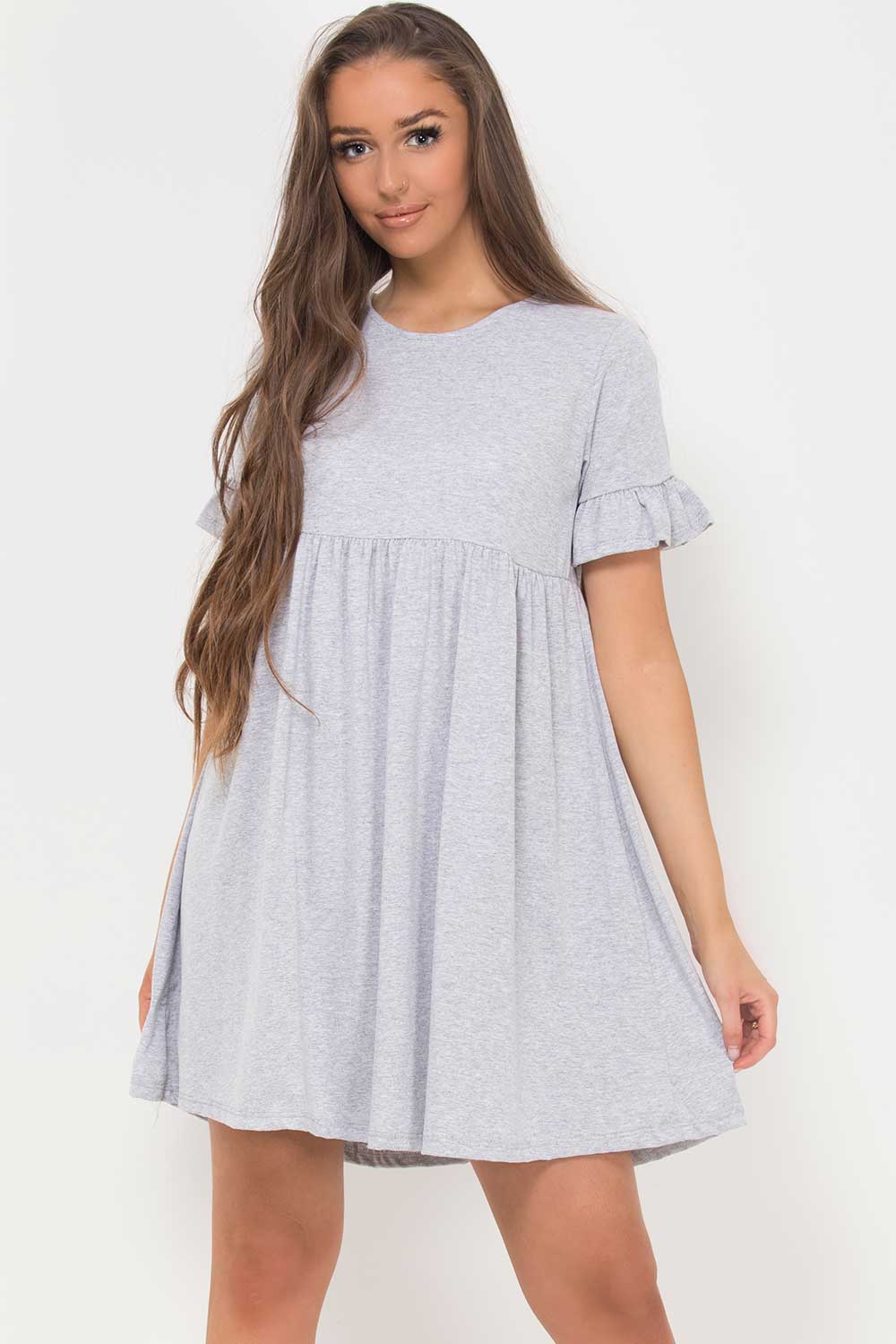 grey short sleeve casual dress
