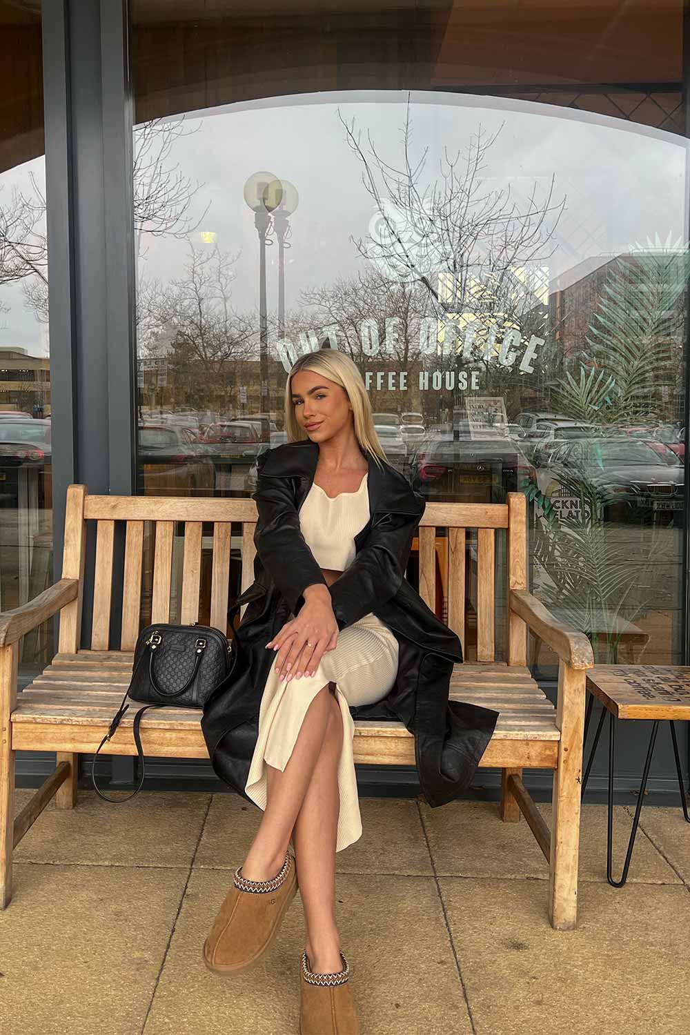 maxi skirt with side split and crop top co ord set