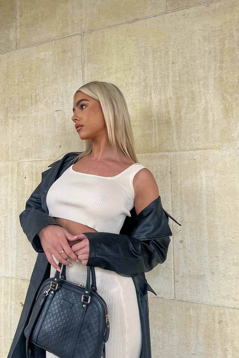 midi skirt and crop top co ord two piece set