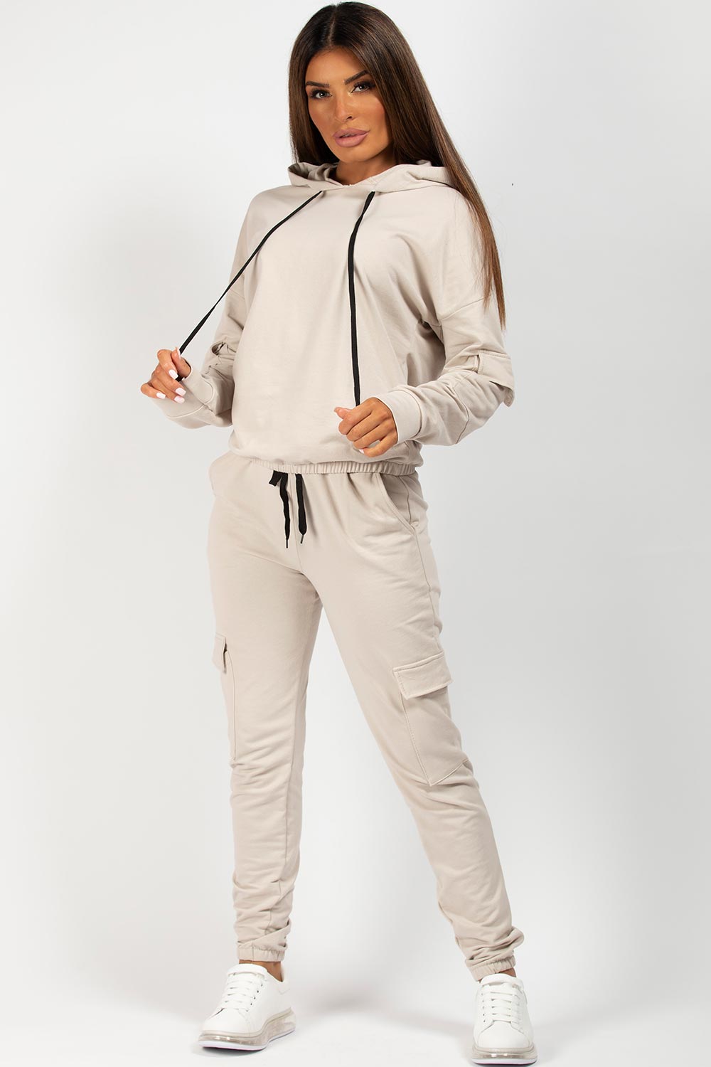 stone hoodie and joggers set