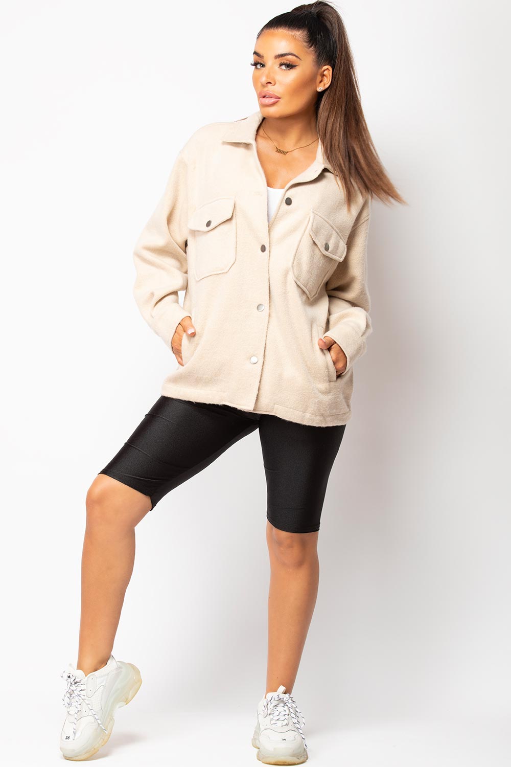 stone oversized trucker jacket