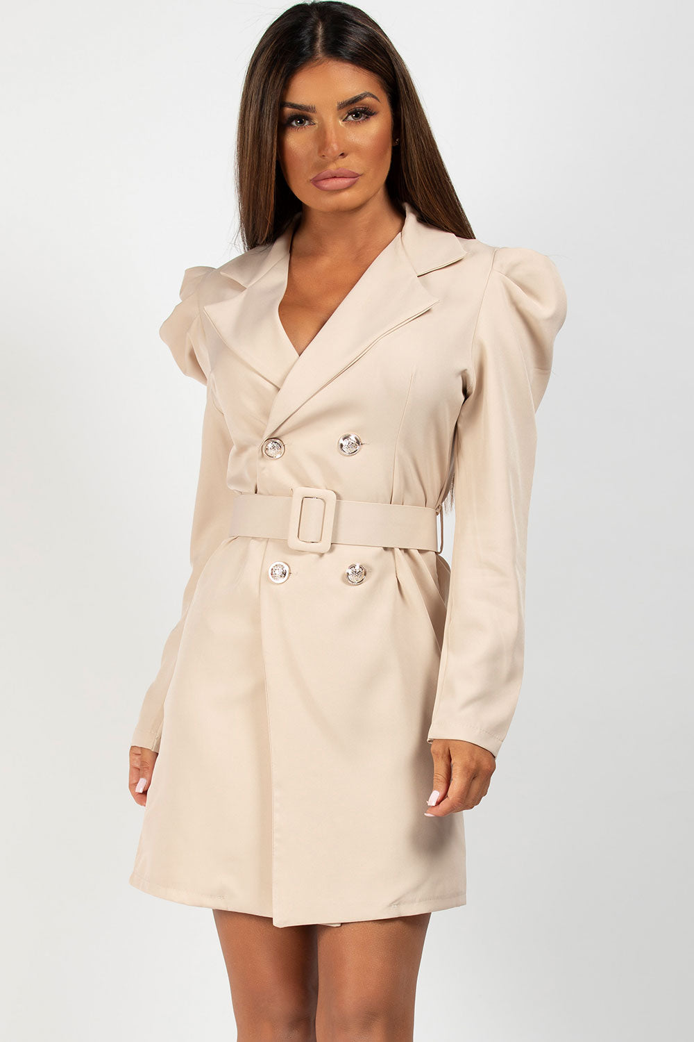 belted blazer dress styledup fashion