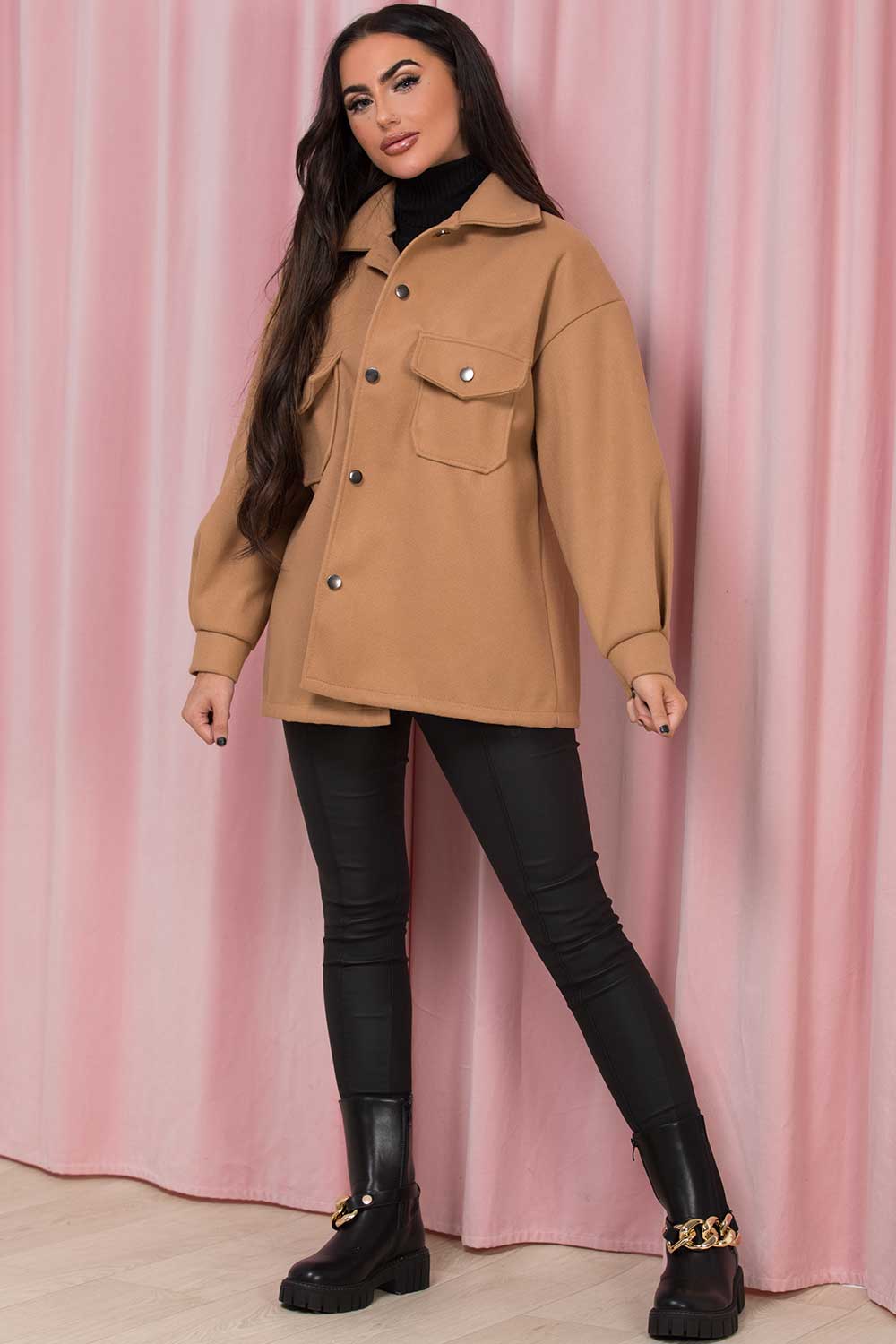 ladies shacket stone