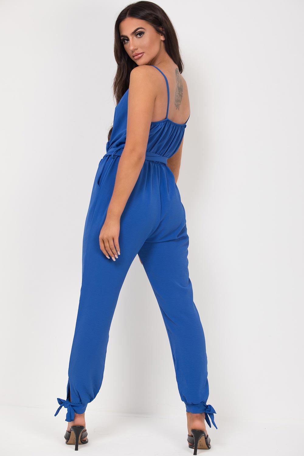 petite occasion jumpsuit royal blue