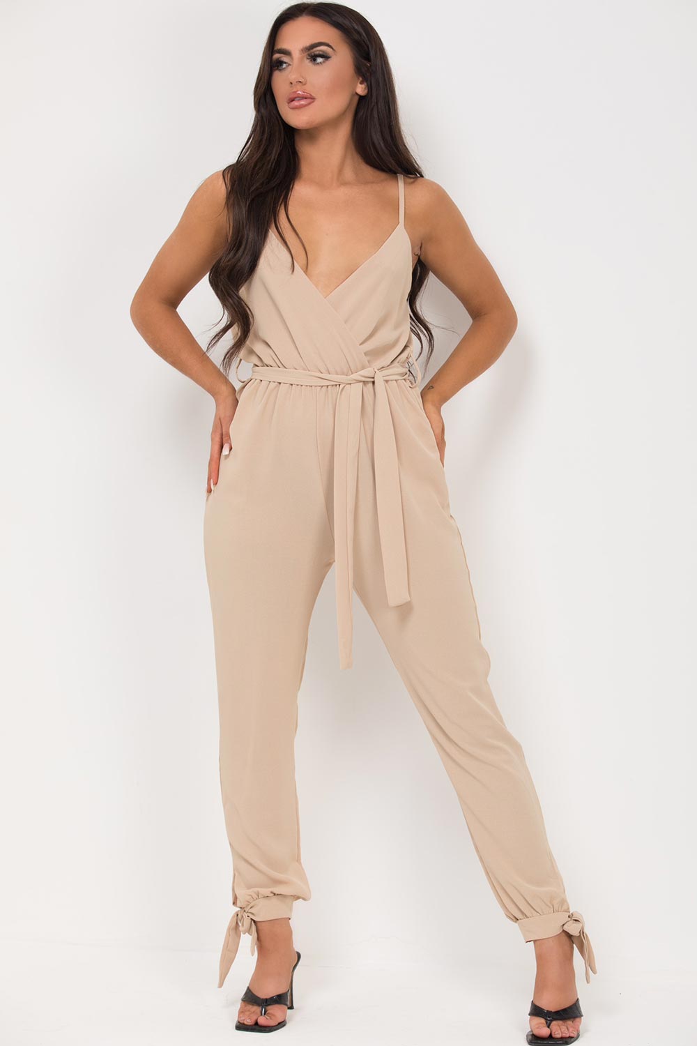 cami strap occasion jumpsuit stone