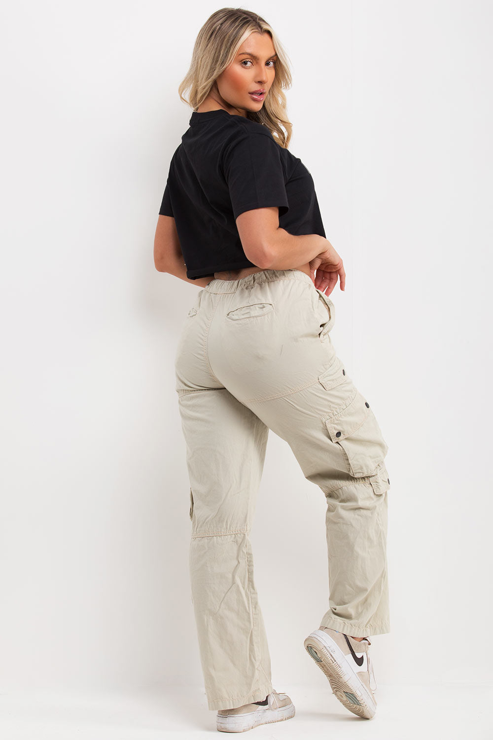 black crop t shirt with diamante detail