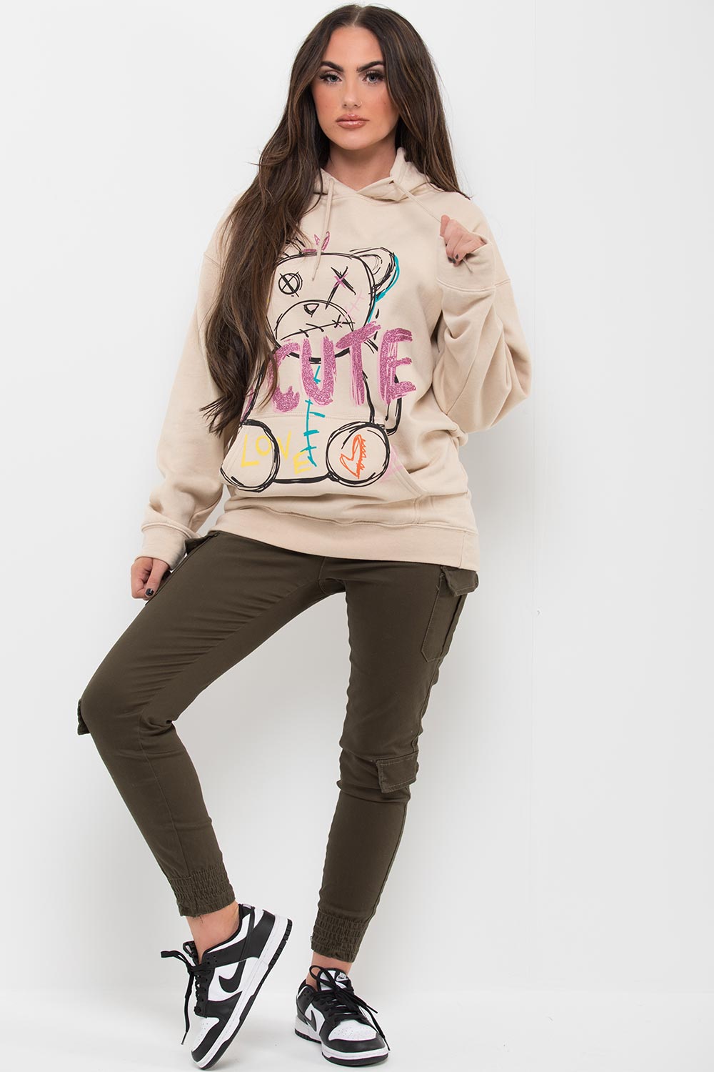 palm angels inspired teddy bear hoodie womens