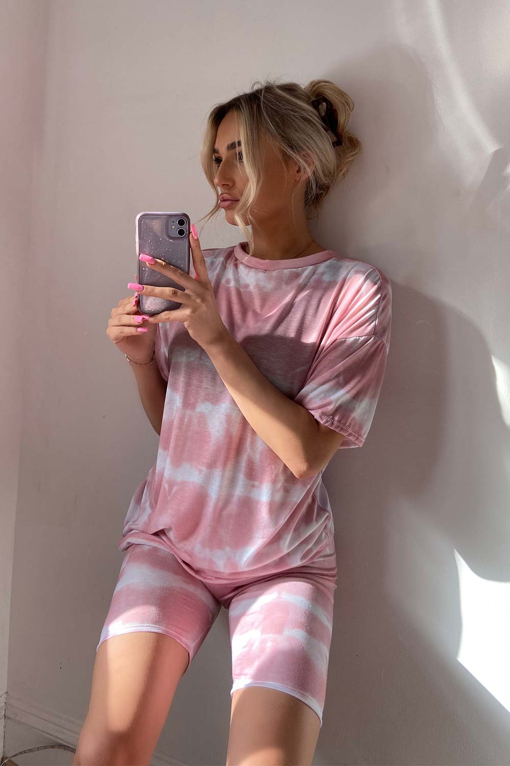 oversized t shirt and cycling shorts set