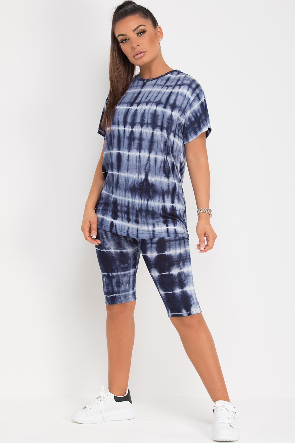 tie dye t shirt cycling shorts co ord set