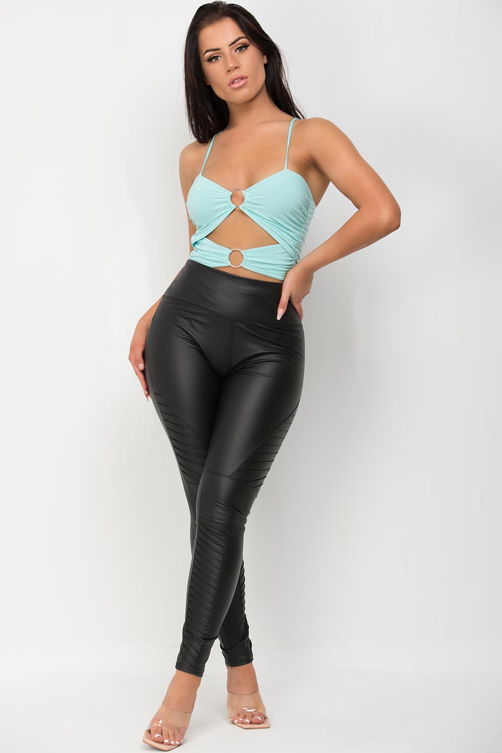 cut out ring detail bodysuit going out top