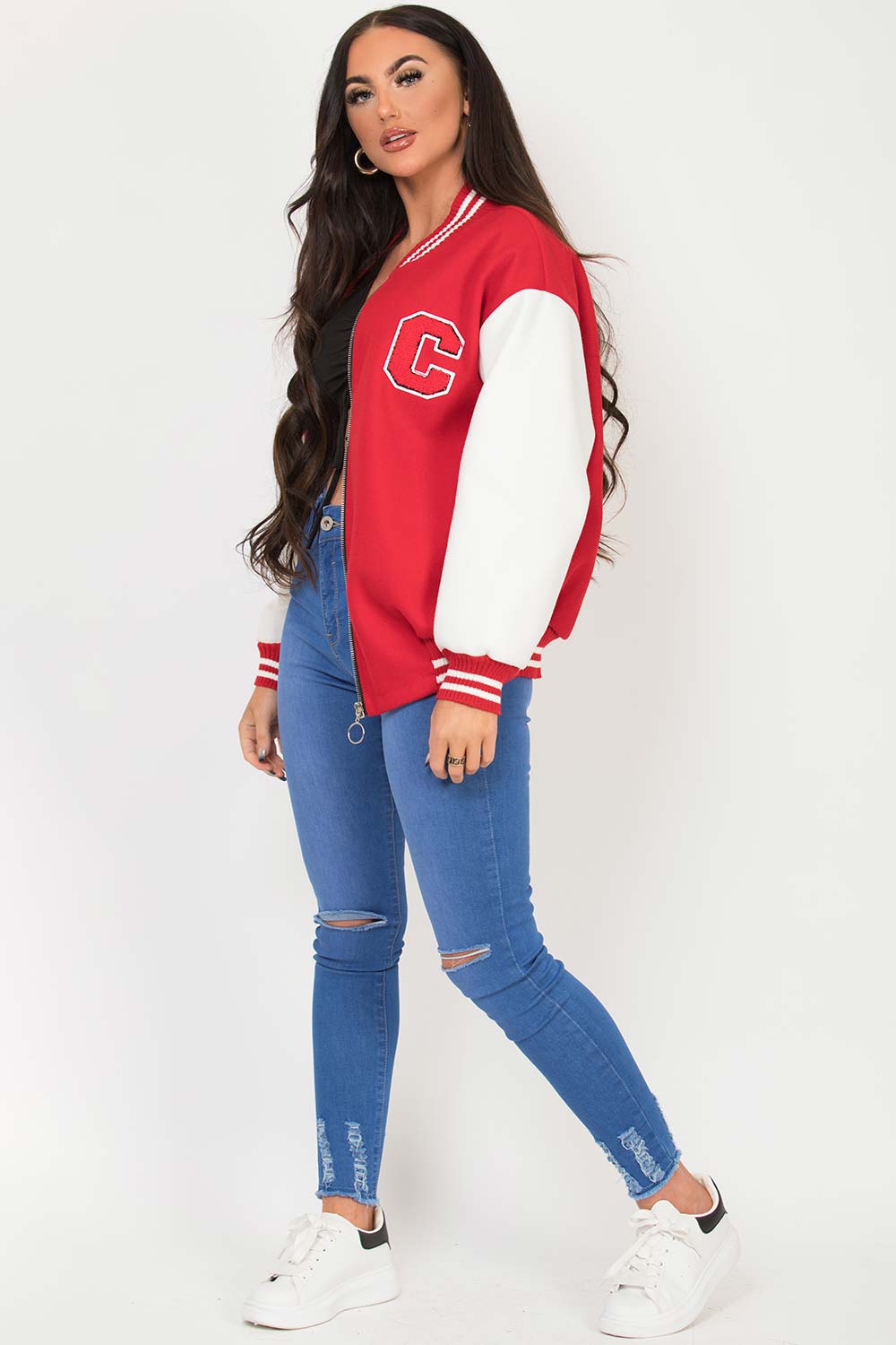 varsity bomber jacket womens