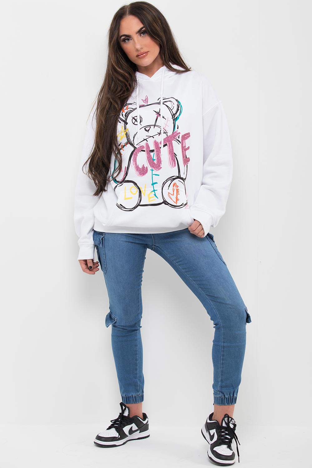 palm angeles inspired white oversized hoodie womens