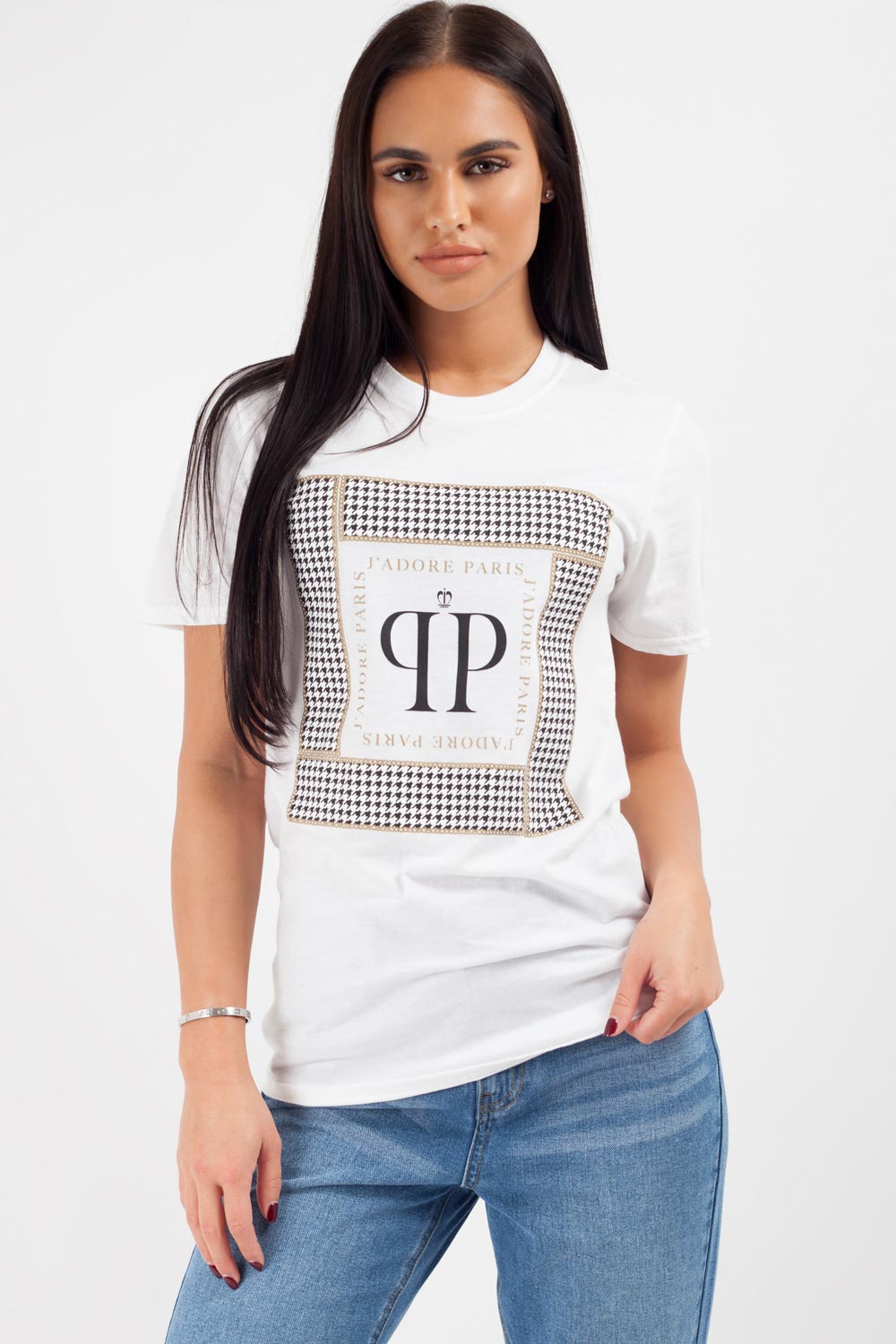 white jadore paris t shirt uk