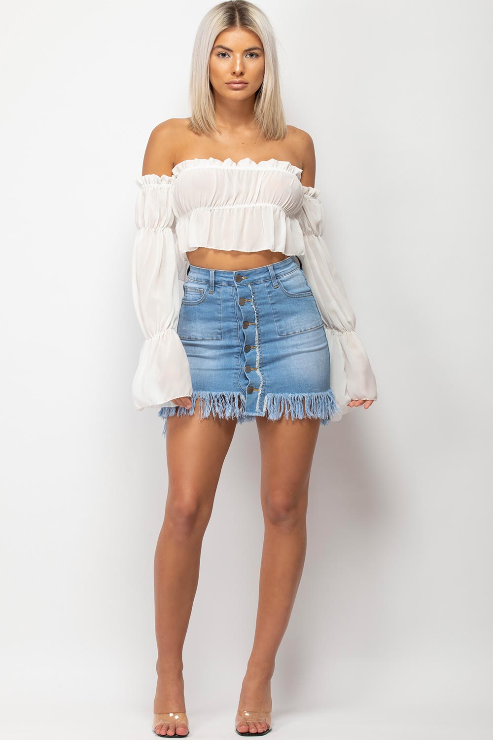 white festival crop top