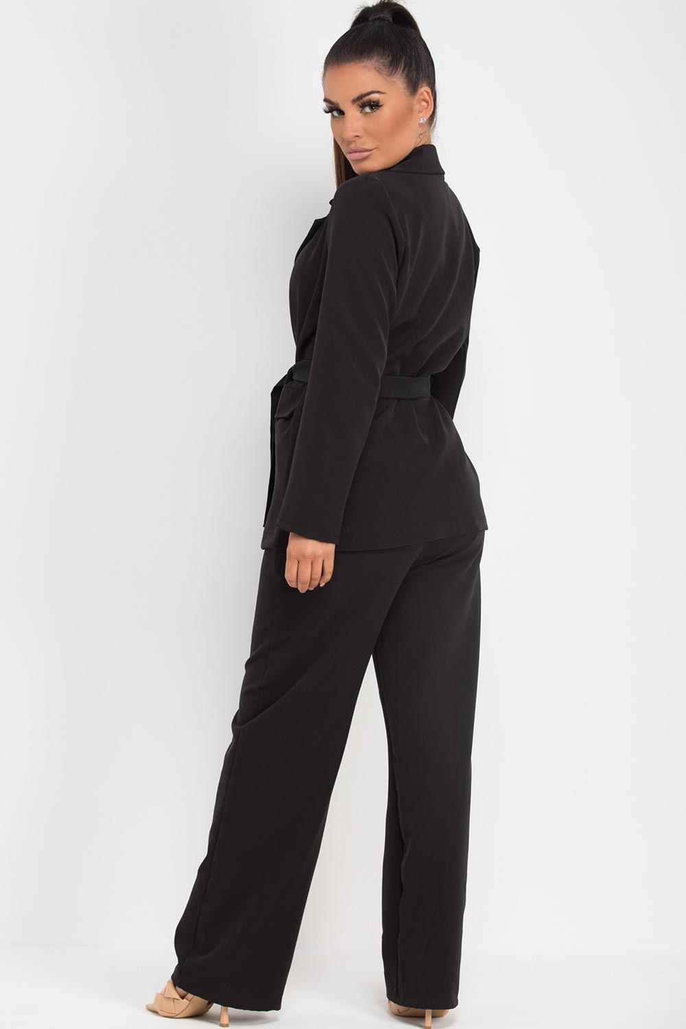 womens blazer and wide leg trousers set