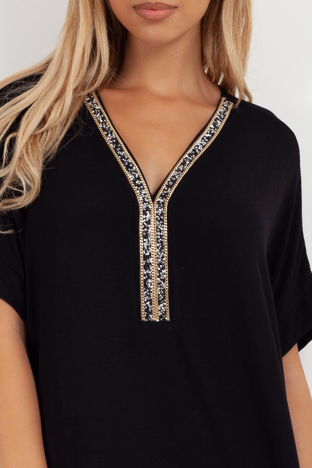 womens black oversized top dress