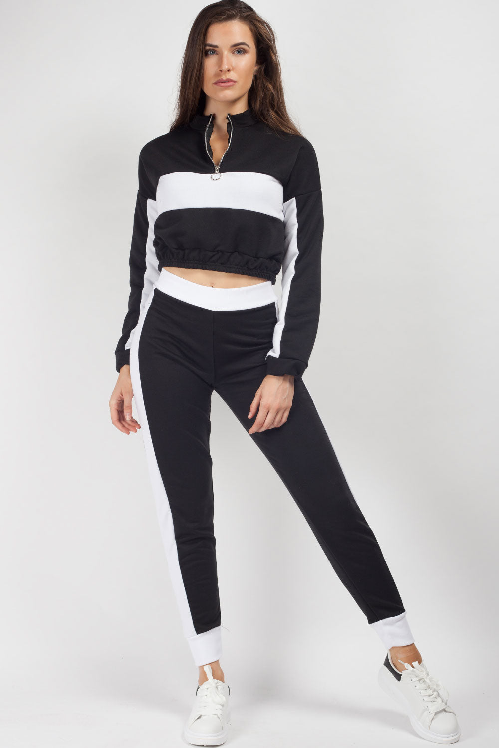 black and white loungewear set womens