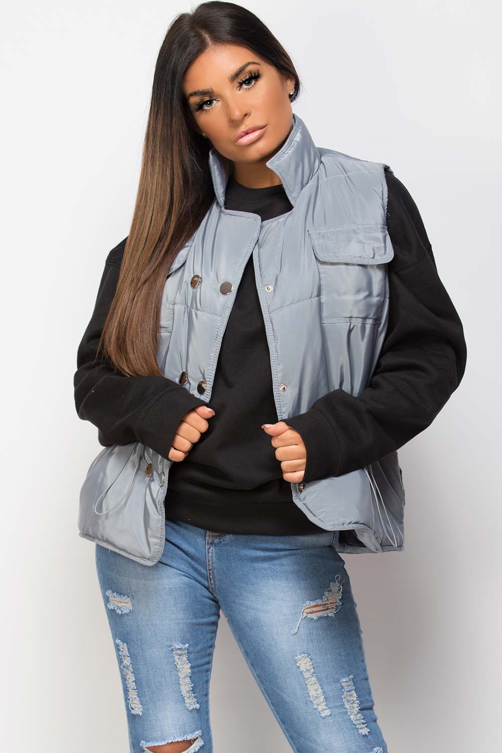 drawstring waist gilet