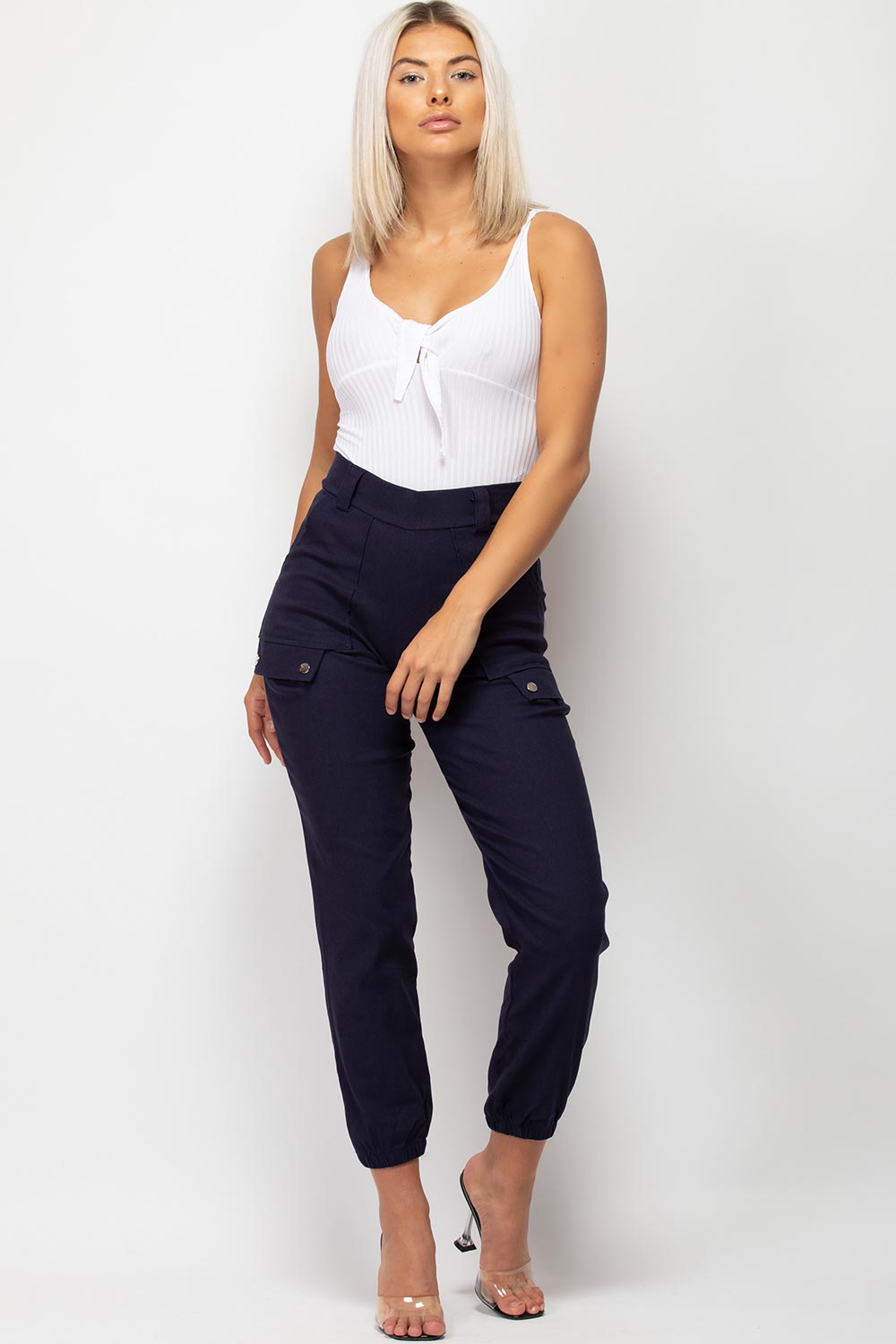 tie front ribbed bodysuit thong