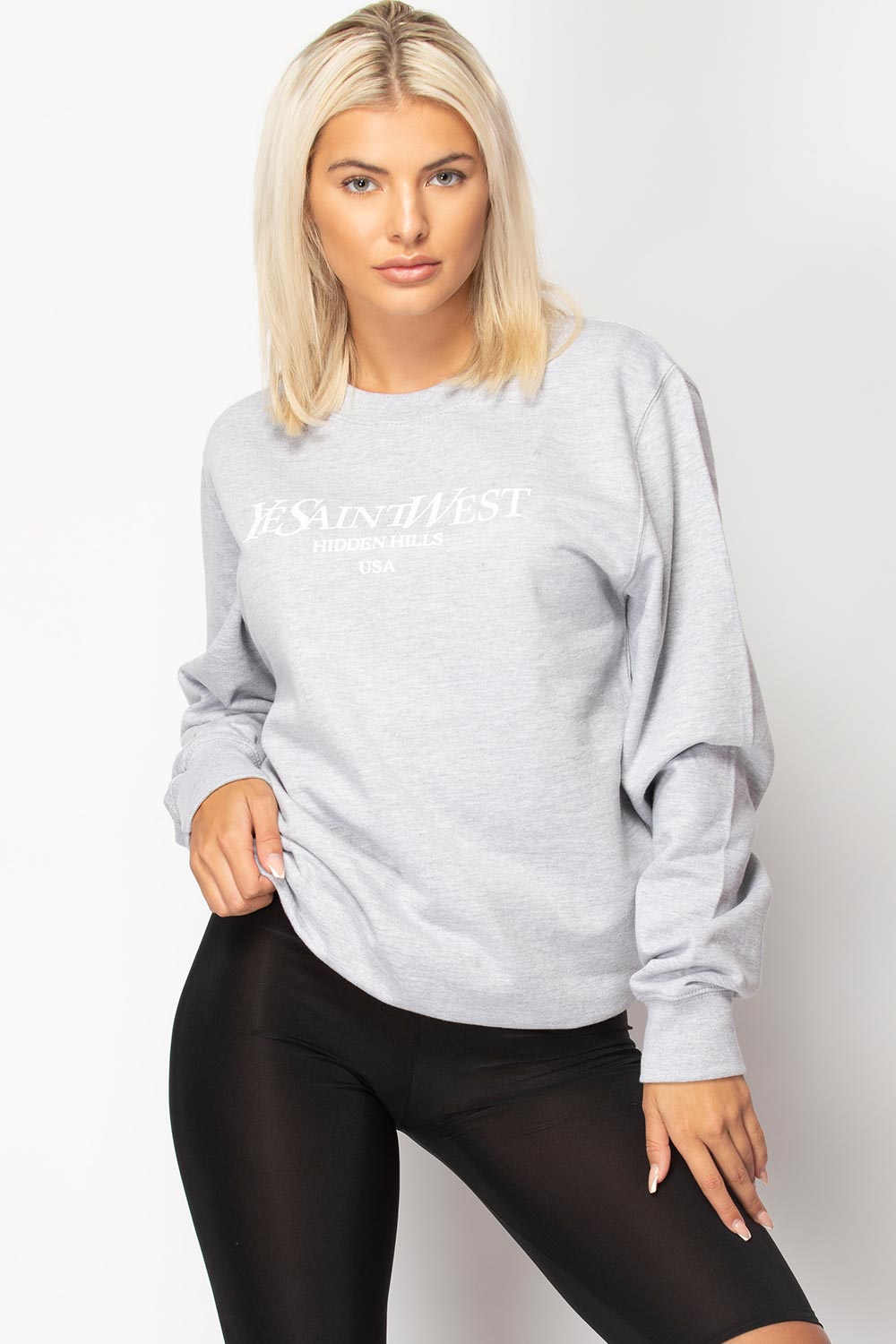 ye saint west slogan sweatshirt oversized