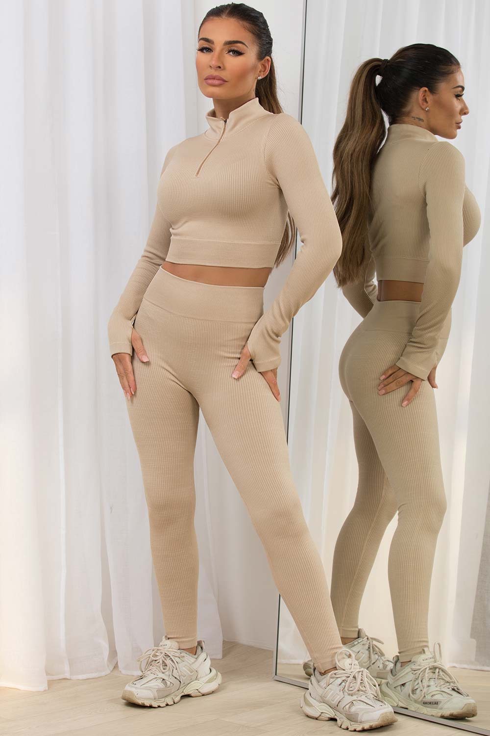 ribbed gym wear co ord lounge set sale uk