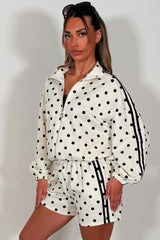 womens polka dot shorts and track jacket adidas co ord set uk sale styledup 