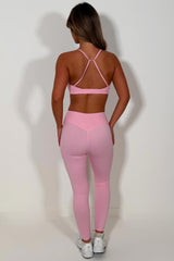 womens pink activewear gym set for yoga pilates gym wear lululemon uk 