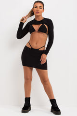 bikini set and matching skirt and crop top co ord festival holiday outfit