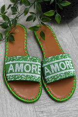 womens amore beaded slip on sandals