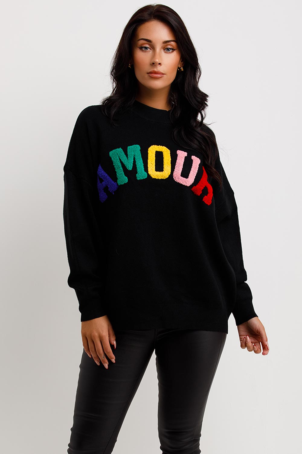 amour towelling knitted jumper