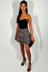 ruffle print frilly skirt in leopard print 