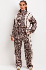 womens animal print loungewear tracksuit set