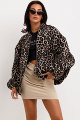womens zara leopard print oversized jacket