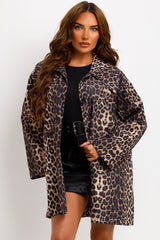 womens oversized leopard print jacket