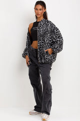 oversized bomber jacket leopard print