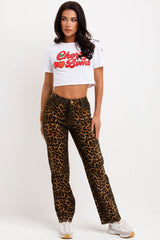 womens leopard print jeans uk