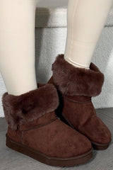womens ugg platform boots brown fur trim and lining