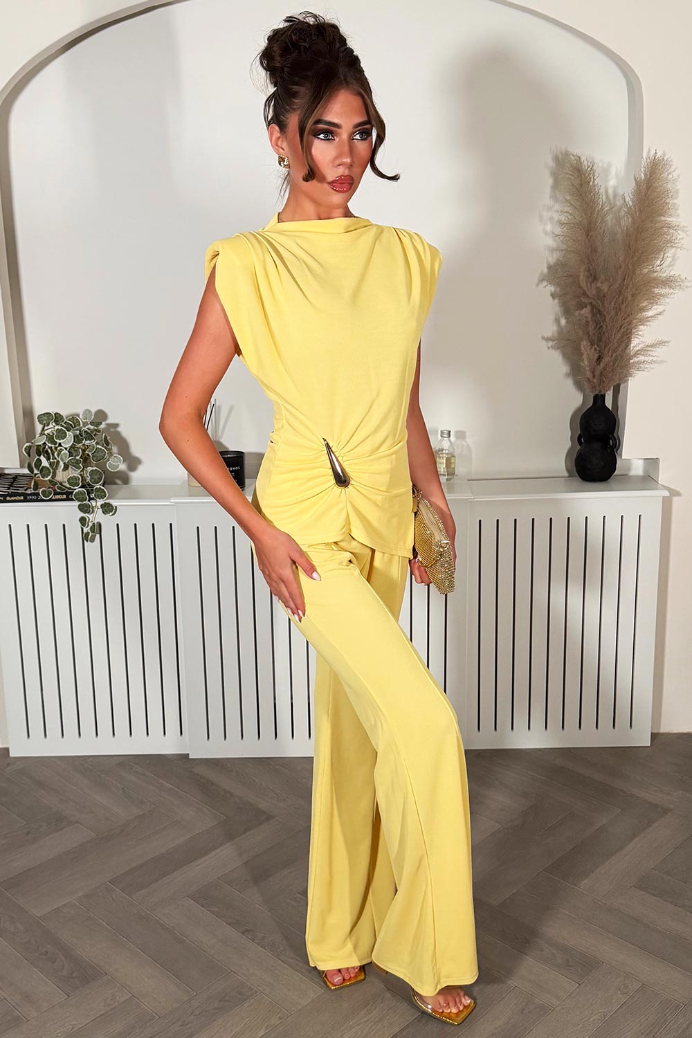 womens wide leg trousers and top two piece going out outfit for day to night uk styledup 