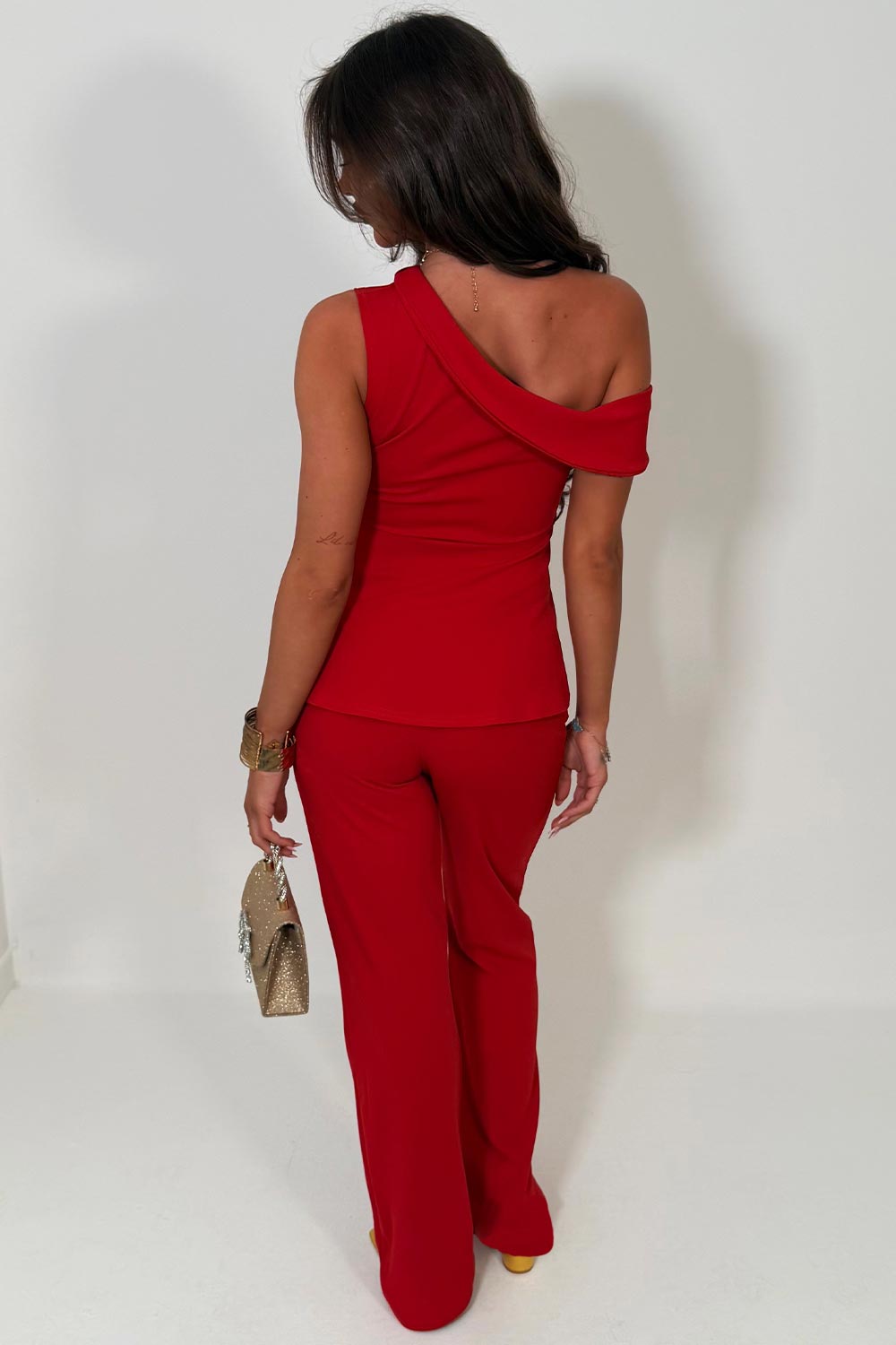one shoulder top and wide leg trousers two piece going out outfit for any occasion styledup uk sale