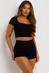 womens lululemon ruched bum high waist gym shorts 