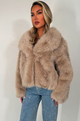 zara womens fur jacket with collar styledup