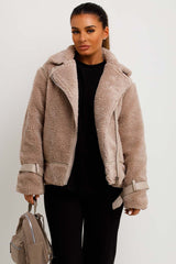 zara womens teddy aviator jacket