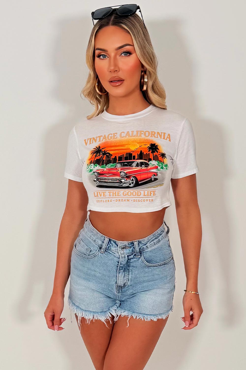 womens baby tee with graphic slogan festival outfit 