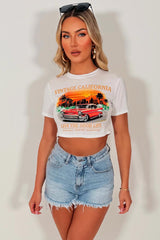 womens baby tee with graphic slogan festival outfit 