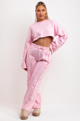 baby pink cropped-ribbed-flared-tracksuit-styledup-fashion