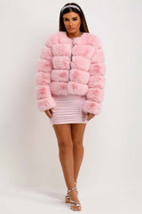 cropped faux fur bubble coat womens uk