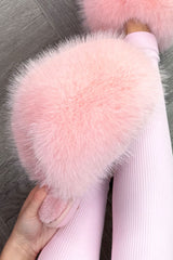 Faux Fur Fluffy Slippers Pink