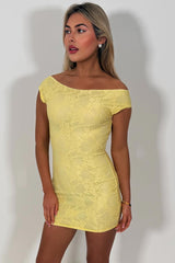 yellow lace mini dress styledup