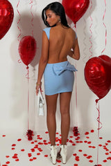 backless bow detail mini bodycon dress styledup 