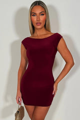 burgundy mini backless dress styledup festival rave outfit 